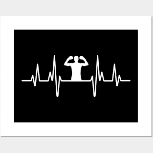 Heartbeat and boxing fighter design for boxing lovers and fanatics Posters and Art